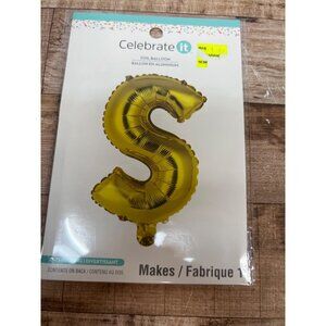 Celebrate It Gold "S" Foil Balloon